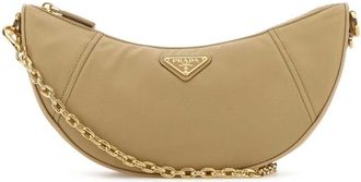 Prada Beige Re-Nylon Prada Demi-Lune Shoulder Bag
