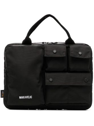 Makavelic logo-print laptop bag - unisex - Nylon/Polyester - OS - Black