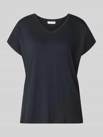 Christian Berg T-Shirt aus Viskose-Elasthan-Mix mit V-Ausschnitt in Black, Gr&ouml;&szlig;e XXL