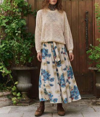 The Great. Womens Floral Highland Skirt In Sungold