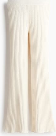 H&M Ausgestellte Hose mit Zopfmuster - White