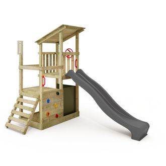 Fatmoose Parque Infantil De Madera Fatmoose Fruityforest Fun Con Tobogan Y Arenero En Antracita