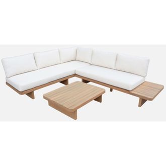 Sweeek Salotto da giardino angolare in legno di acacia, 5 posti