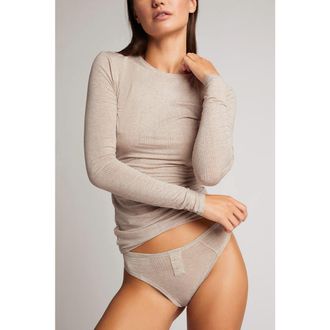 Negative Underwear Whipped Long Sleeve in Sand at Nordstrom, Size Xx-Large