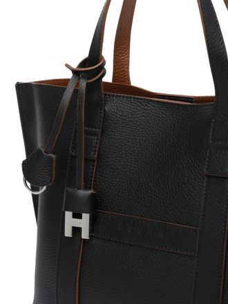 Hogan Grained Leather Tote Bag - Black