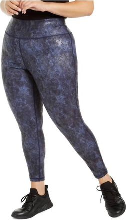 Ideology Womens Python Print Leggings - Plus In Indigo Sea