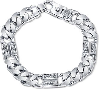 Pompeii3 Mens Designer Diamond Figaro 14k Gold (85gram) or Platinum (159gram) 12mm Bracelet 8.5