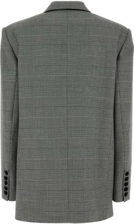 Balmain Womens Wales Blazer Gray Virgin Wool Polyamide Blazers