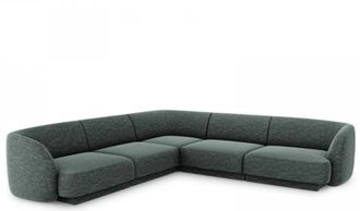 BLOOMINGLOFT Grosses Design Ecksofa Miley - Chenille Gr&uuml;n
