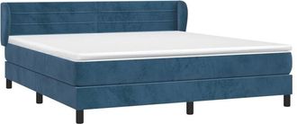 vidaXL Cama Box Spring Con Colch&oacute;n Terciopelo Azul Oscuro 160x200 Cm Vidaxl