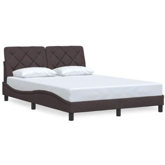 vidaXL Vidaxl - Estructura De Cama Sin Colch&oacute;n Tela Marr&oacute;n Oscuro 120x200 Cm