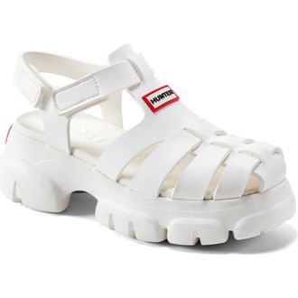 Hunter Belah Lug Sole Fisherman Sandal in White at Nordstrom Rack, Size 11
