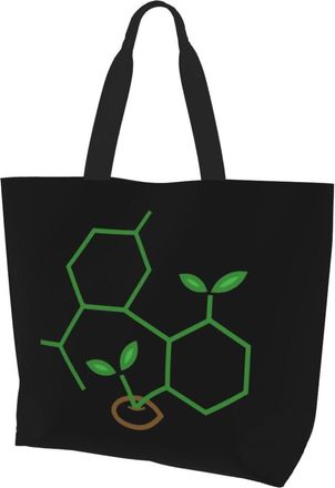 AOOEDM MoleculeSprout Ladies Canvas Tote Reusable Shopping Bag