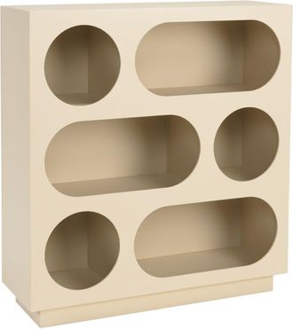 Macabane Aparador 70 x 23 cm, 6 compartimentos, madera pintada en color beige