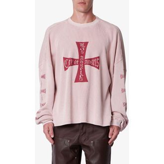 mnml Washed LA Long Sleeve Thermal Knit T-Shirt in Washed White at Nordstrom, Size X-Large