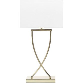 Beliani Table Lamp YASUNI Metal White/ Gold