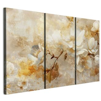 OEM Cuadro Sobre Lienzo Italiano De 90 X 60 Cm, Tr&iacute;ptico - Estilo Moderno - Flores Cuadro Sobre Lienzo Italiano De 120 X 80 Cm, Tr&iacute;ptico - Estilo Moderno 