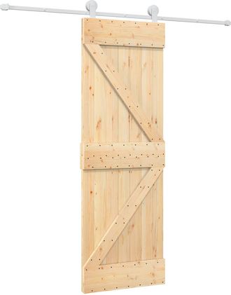 vidaXL Puerta Corredera Natural Y Blanco 70 X 210 Cm Vidaxl