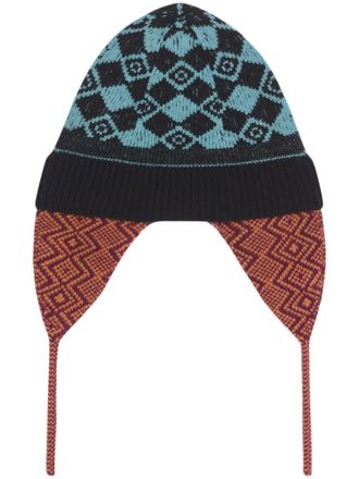 Dries Van Noten Marvin Hat Geometric Knitted Hat