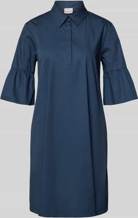 Emme Knielanges Hemdblusenkleid mit Kentkragen Modell EPOCHE in Marine, Gr&ouml;&szlig;e 34