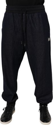 Dolce & Gabbana Mens Black Jacquard Cotton Jogger Sweatpants Pants Elastane