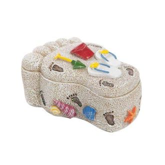 Beachcombers Resin Sand Foot Print Box in Beige at Nordstrom