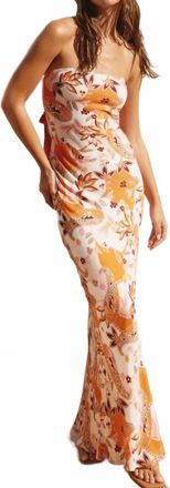 Dress Forum Paisley Strapless Maxi Dress In Floral And White