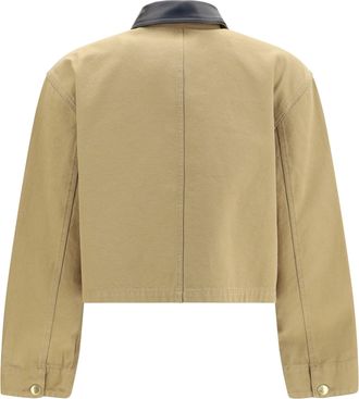 Balenciaga Womens Heavy Cotton Cropped Jacket Beige