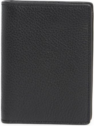Nordstrom Pebble Leather Bifold Card Case in Black at Nordstrom