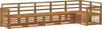 vidaXL Conjunto De Sof&aacute;s De Exterior 5 Uds. Natural Vidaxl