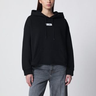 Maison Margiela Felpa con cappuccio in cotone nera