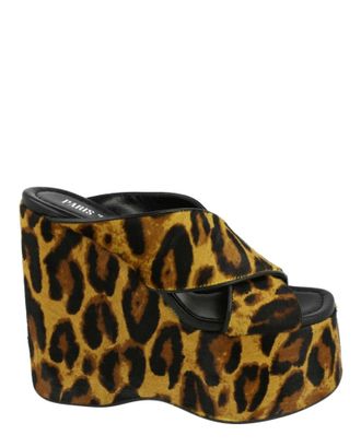 PARIS TEXAS Leopard Print Mara Mules