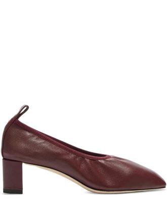 Aeyde 35mm Narissa ruched pumps - women - Leather/Nappa Leather/Fabric - 38.5 - Red