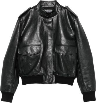 Tom Ford Epaulette-detail Leather Jacket