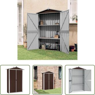 vidaXL vidaXL Capanno da esterno - Capanno da Giardino Marrone 116x45x175 cm in Acciaio Zincato