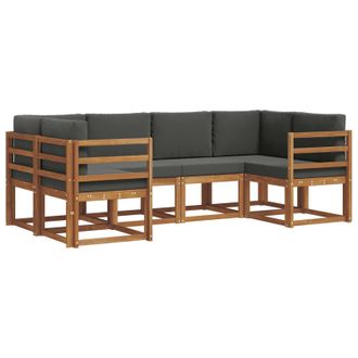 vidaXL Conjunto De Sof&aacute;s De Exterior 6 Pcs Natural Y Antracita Vidaxl