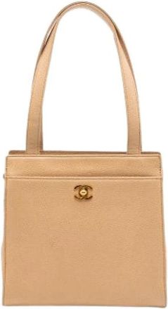 Chanel Pre-owned Tote Bag - Dames - Vintage Handtas - Beige - ONE Size - Leer - Vintage