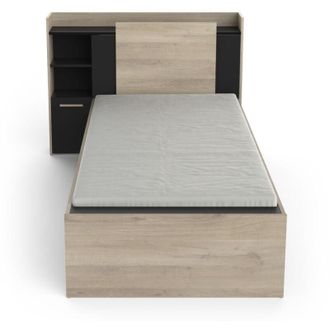 Demeyere Cama de 90x190/200 cm con 1 cajón y 1 estante - L124,5 cm