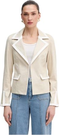 Joseph Ribkoff Jassen, Dames, Beige, 2Xl, Polyester, Formele Blazer tot op de Heup