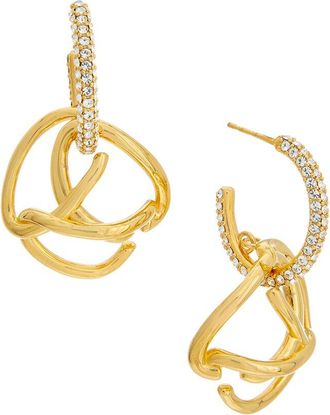 Oscar De La Renta Braided O Pave Drop Earrings