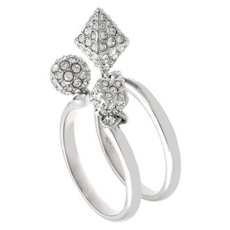 Swarovski Dextera Rhodium Plated Ring Set, Size 55 (US 6.75)