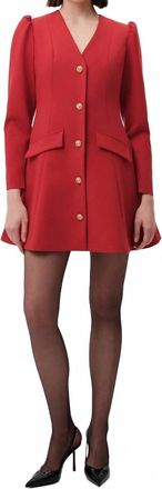 Exquise Trend V-Neck Mini Dress In Red