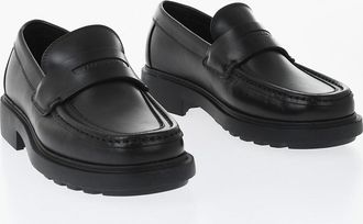 Ferragamo Leather Loafers DONNY in Solid Color Salvatore Ferragamo