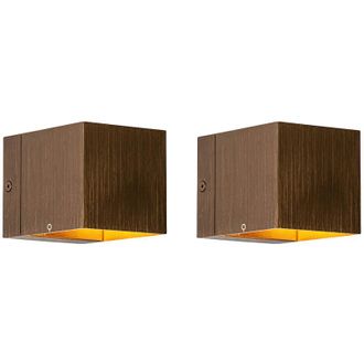 QAZQA Set of 2 Smart Wall Lamps Dark Bronze 8 cm Incl. Wifi G9 - Transfer