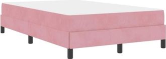 vidaXL Box Spring Bed with Mattress Pink 120 x 200 cm Fabric vidaXL
