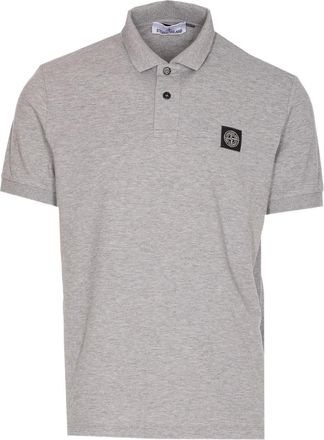 Stone Island Poloshirt met logopatch - Grijs