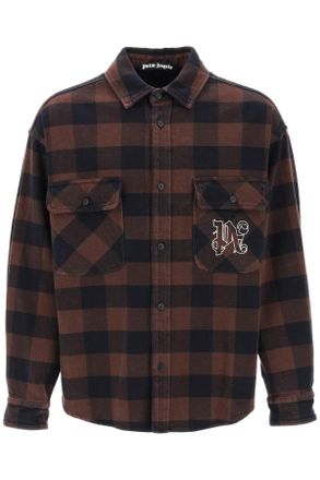 Palm Angels Flannel Overshirt With Check Motif
