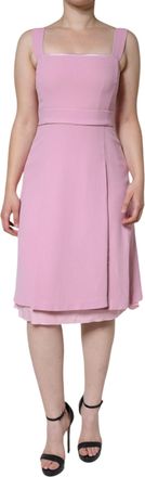 Dolce & Gabbana Pink A-line Flare Viscose Sleeveless Womens Dress (Pre-Owned)