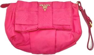 Prada Pre-owned Pouch - Dames - Vintage Clutch - Roze - ONE Size - Nylon - Vintage