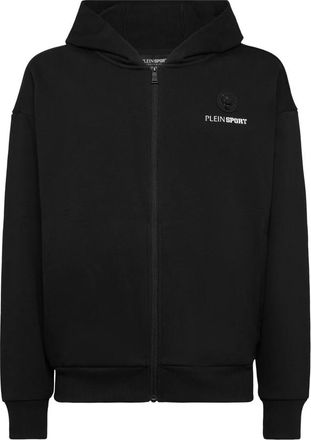 Plein Sport Hooded Sweatjacket Scratch - Heren - Sportshirts - Zwart - 5XL - Katoen - Fitness